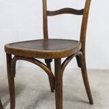 Pair of 1920s Baumann Bistro chairs, seat with design