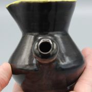 Old ceramic pitcher design vintage black yellow dlg vallauris elchinger