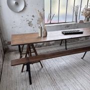 XXL trestle farm table 4m and its benches