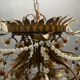 Italian Tole Murano Glass Chandelier 1960’s 