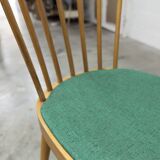 Baumann desk and its matching chair 1960 formica wood and black with green seat