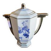 Antique art deco teapot porcelain limoges flower decor france vintage