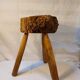 Brutalist tripod stool - French popular craftsmanship from the 20th century