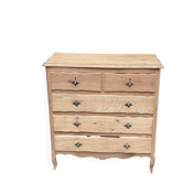 Louis XV style commode in stripped solid oak from the 1950s.