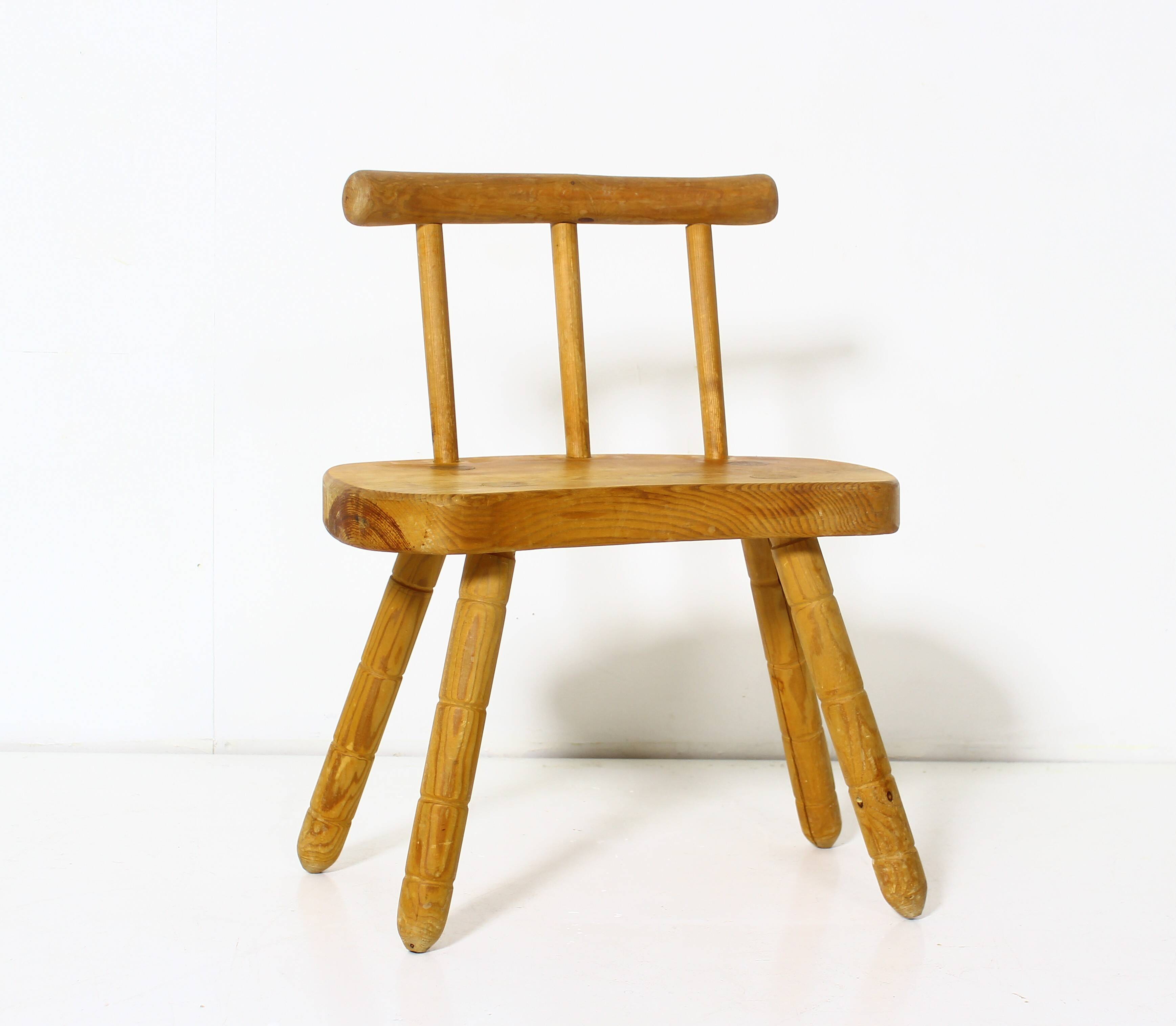 Tabouret suédois en pin 1975