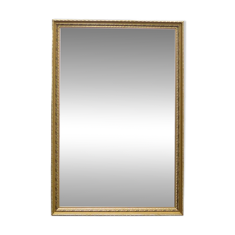 Vintage gold flower mirror facet cut