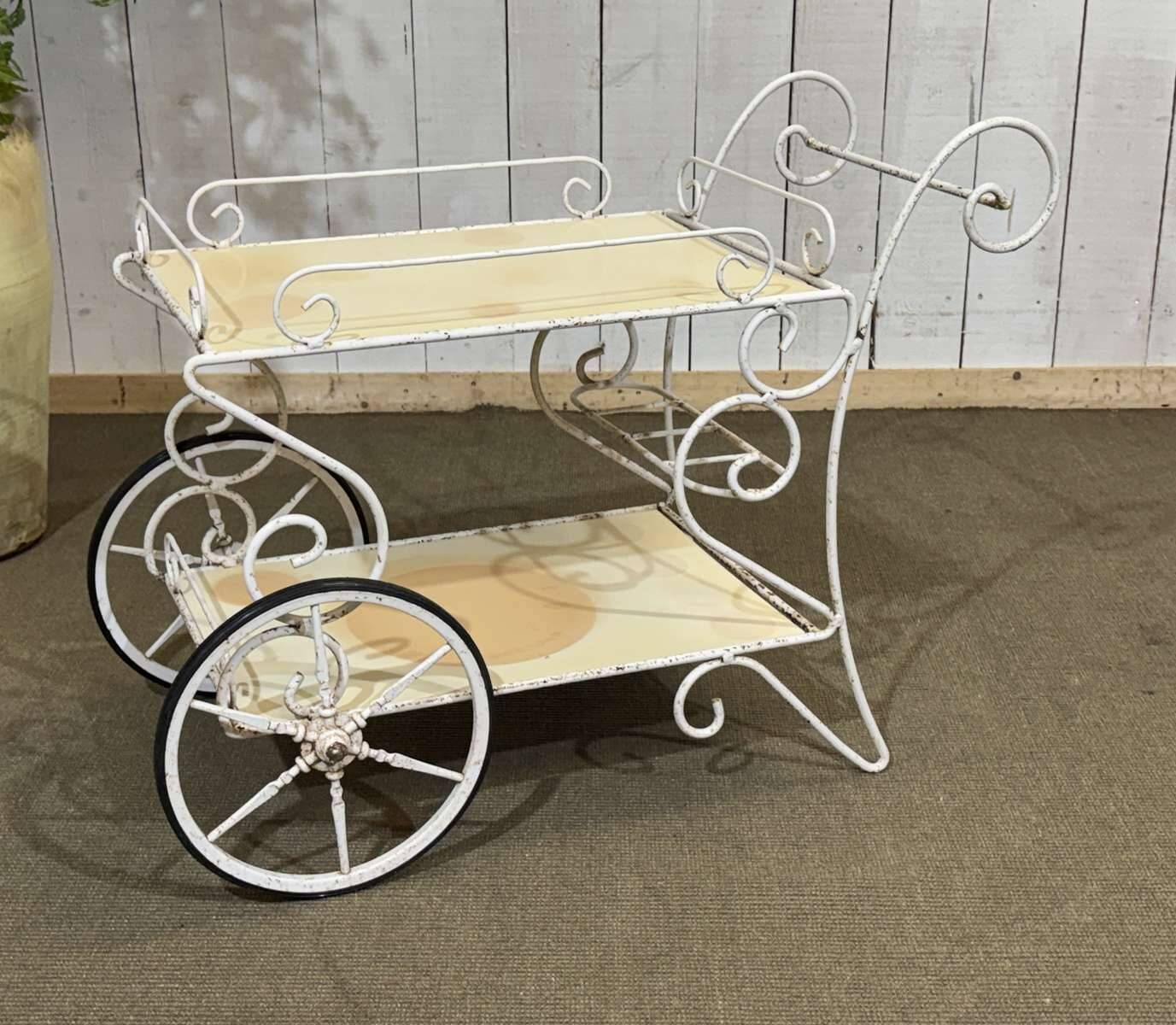 1980s metal wheeled dessert trolley