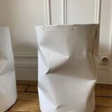 Vintage design side table in white metal