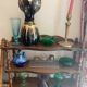 Shelf, 3 shelves, turned wood and vintage varnish