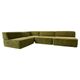 Canapé modulaire vintage Trio en tissu teddy vert de Cor, années 1970, ensemble de 4.