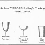 5 crystal water glasses of Baccarat XIXeme-XXeme