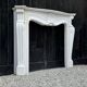 Louis XV Style Fireplace In White Carrara Marble, Circa 1980