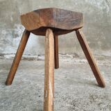 Antique stool oak plant table