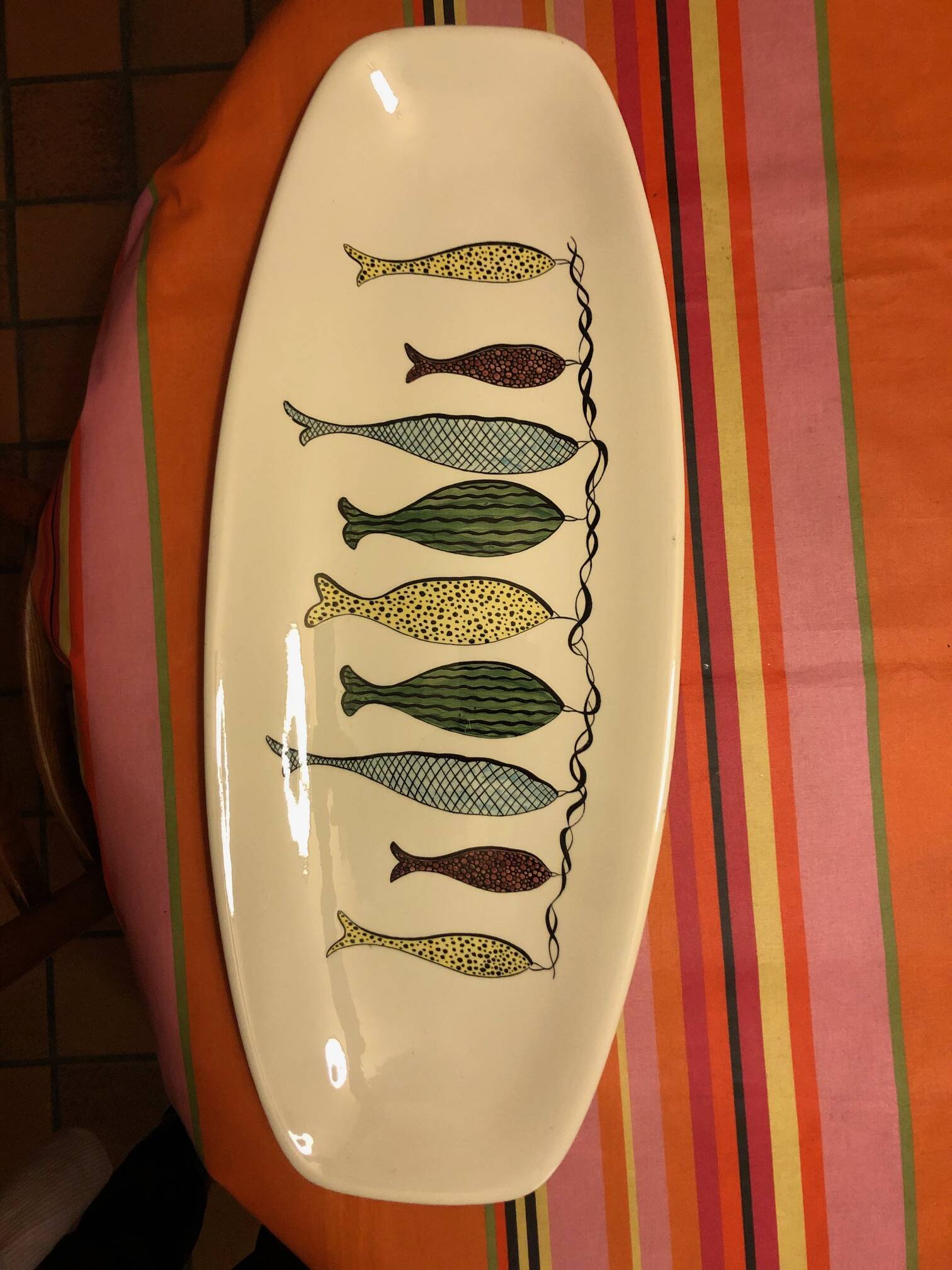 Gien earthenware fish dish