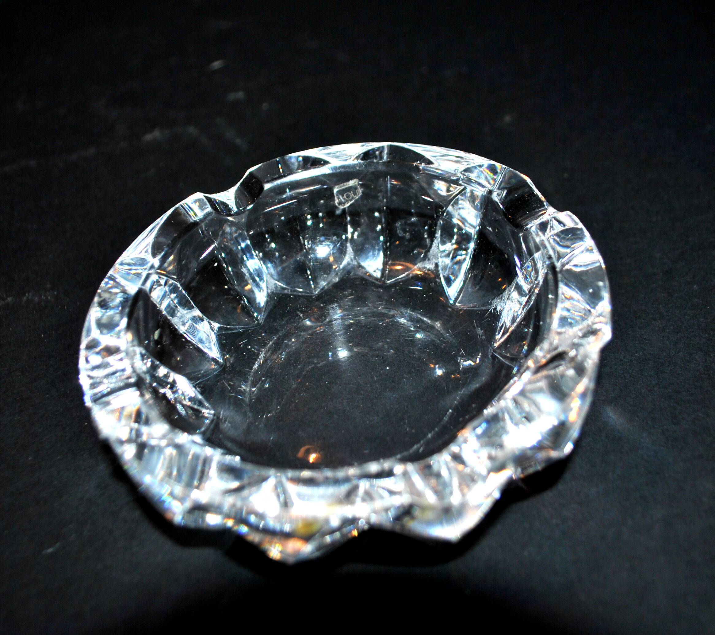 Saint-Louis crystal ashtray 10x4cm