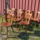 Série de 8 chaises de bistrot manufacture macorest kingersheim circa 1950