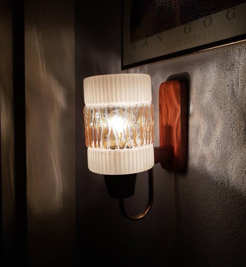 Applique amber glass 70 years