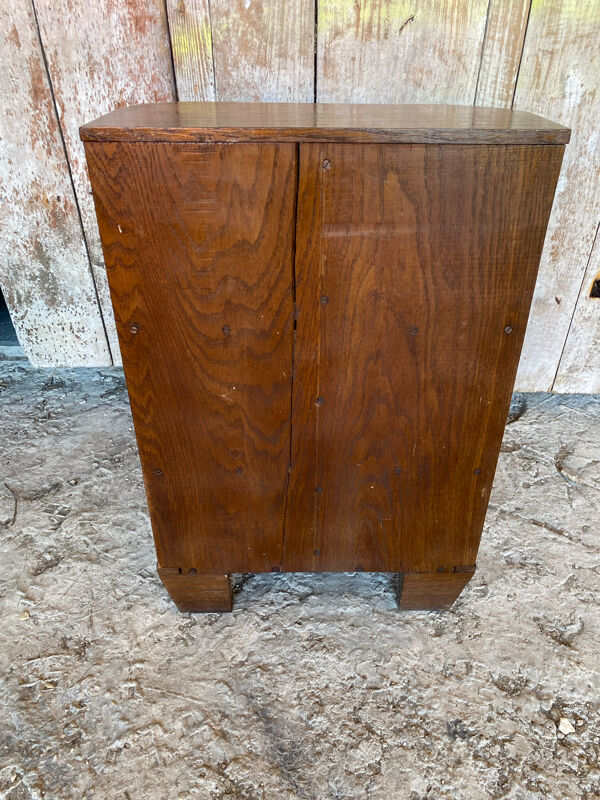 Étagère meuble ancien art déco chêne bois années 20 30 vintage