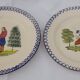 2 earthenware plates of Saint Clement hand painted diam 23 cm