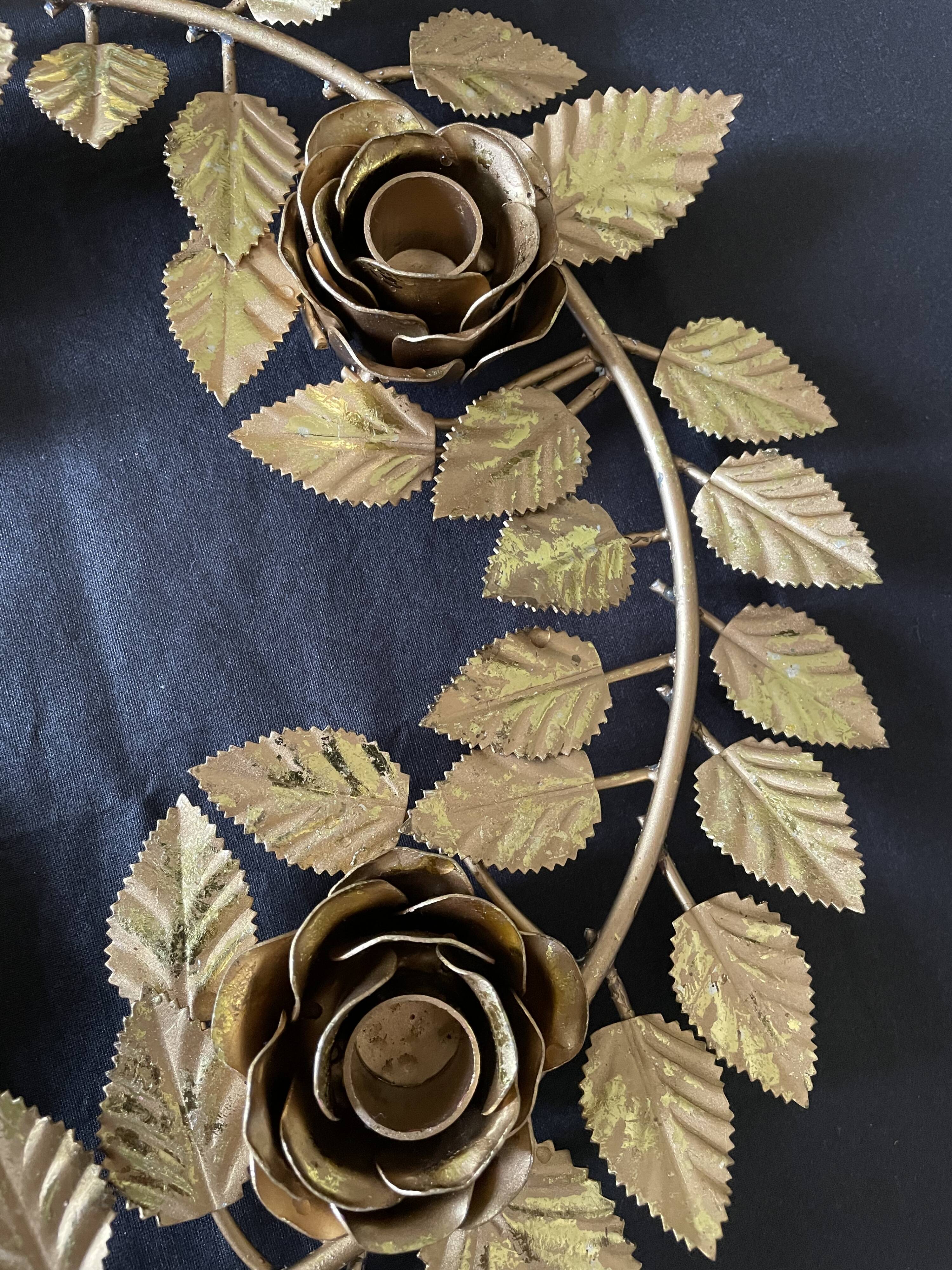 Chandelier crown 4 flames in golden metal