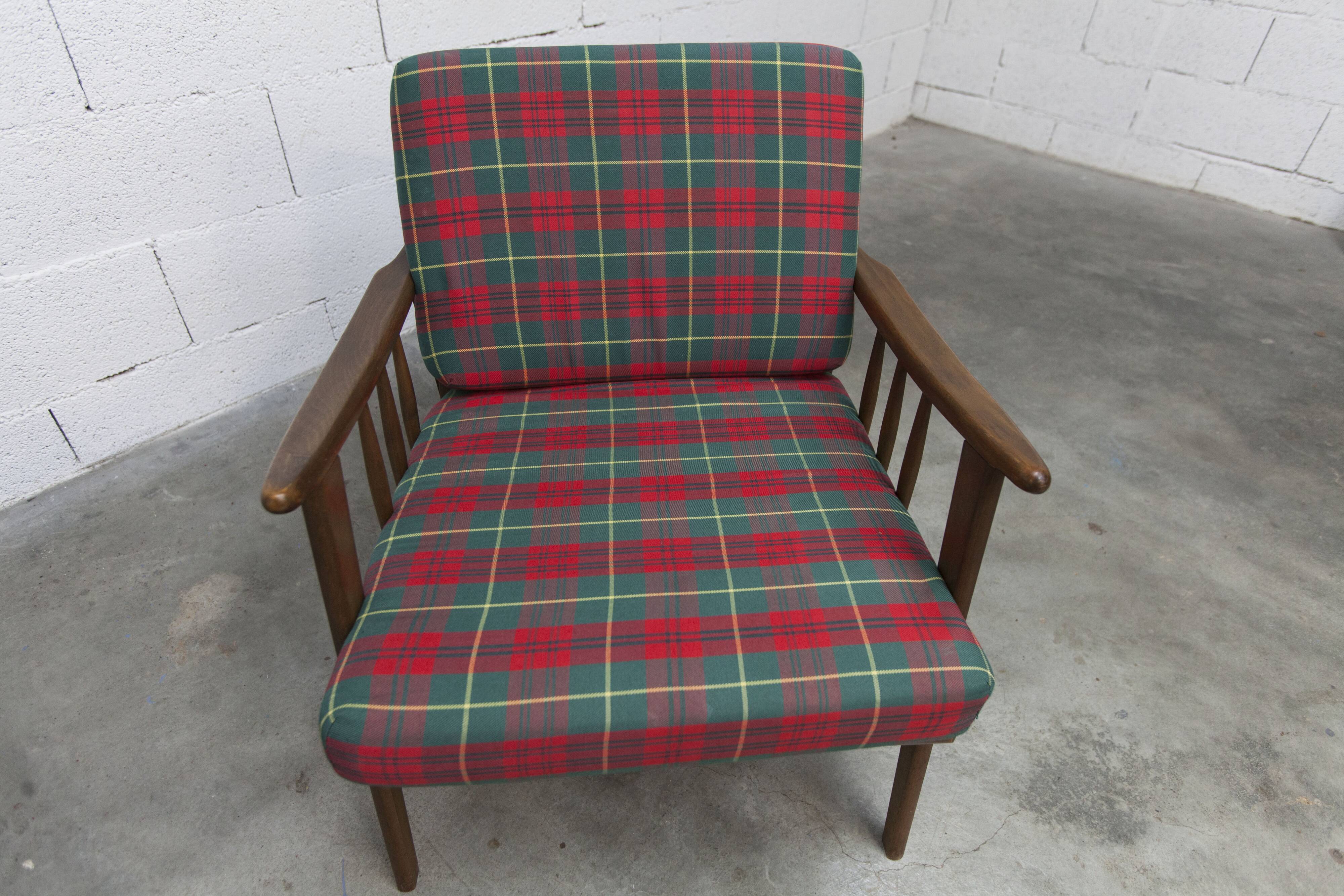 Scandinavian teak armchair, 1960s, Scottish style, collapsible