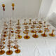 Set of 41 antique glasses with amber stems - water, wine, liqueur, champagne cups.