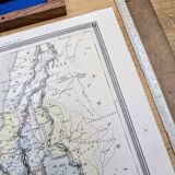 Palestine, old map, printed in 1852.