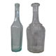 2 vintage 50s molded glass decanters