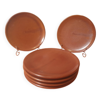 Set of 6 Félix Ceram Vallauris dessert plates