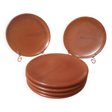 Set of 6 Félix Ceram Vallauris dessert plates