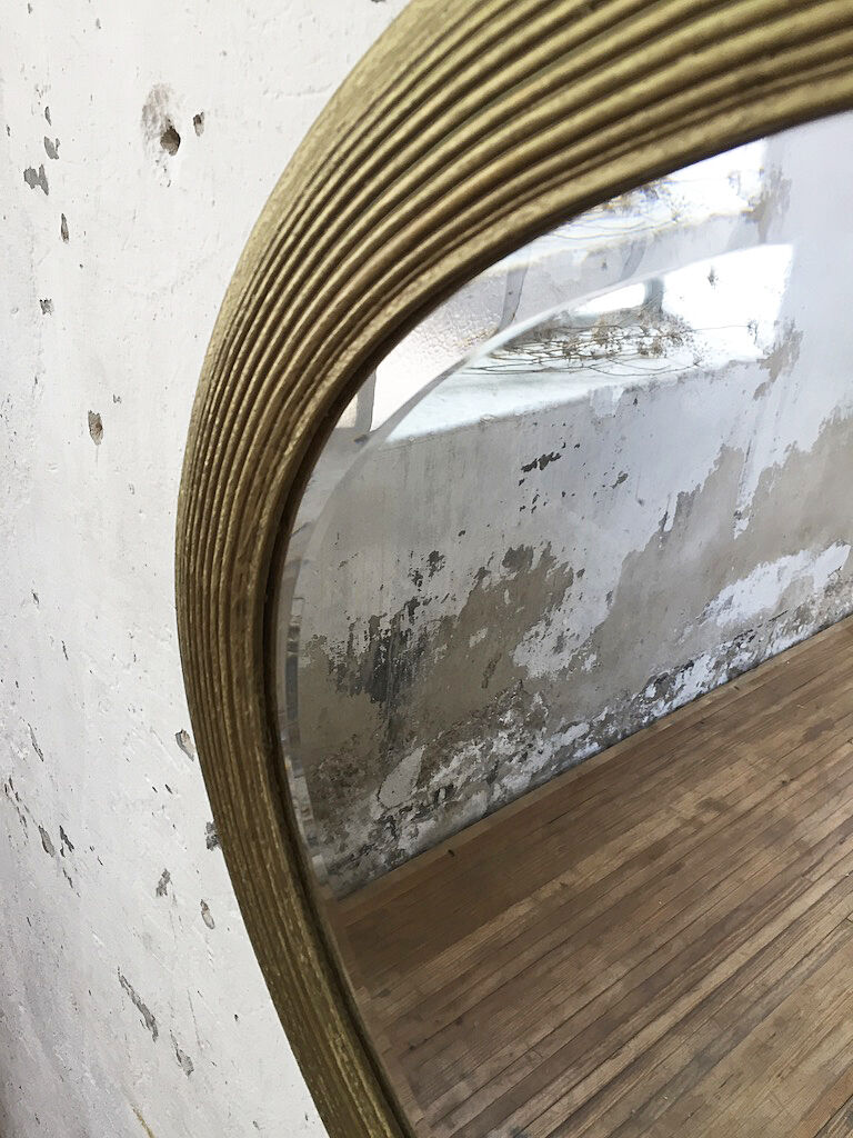 Napoleon oval mirror with 19th century cane