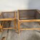 Duo of vintage rattan coffee tables from the 60s-70s