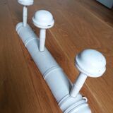 Coat rack three wooden hooks turned bamboo way