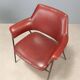 Pair of vintage metal and faux leather armchairs, Italian design, 1960s