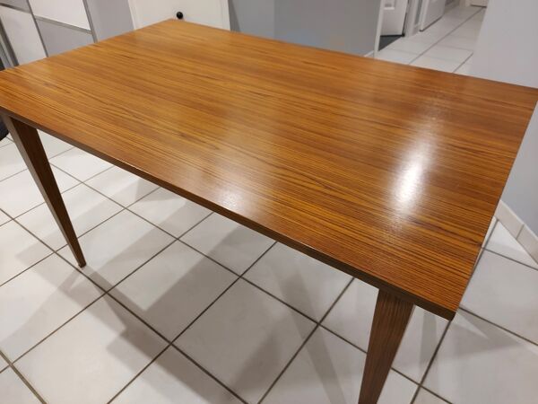 table à manger rectangulaire placage palissandre vintage années 1970