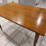 Rectangular dining table veneer rosewood vintage 1970s