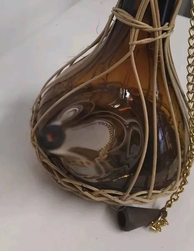 Spanish Decanter, Poron, Wicker Covering