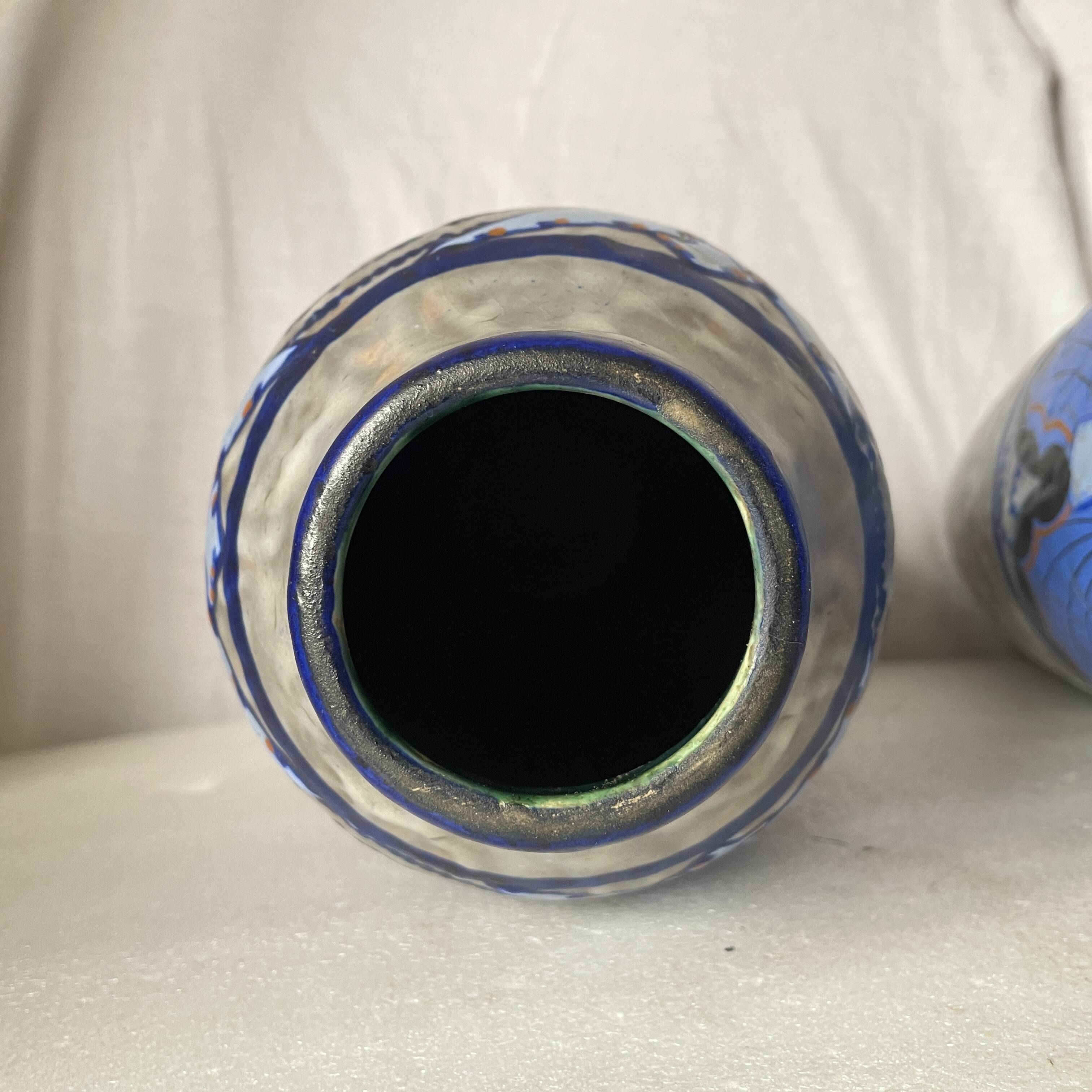 Pair of Papillon vases by Louis Dage art deco