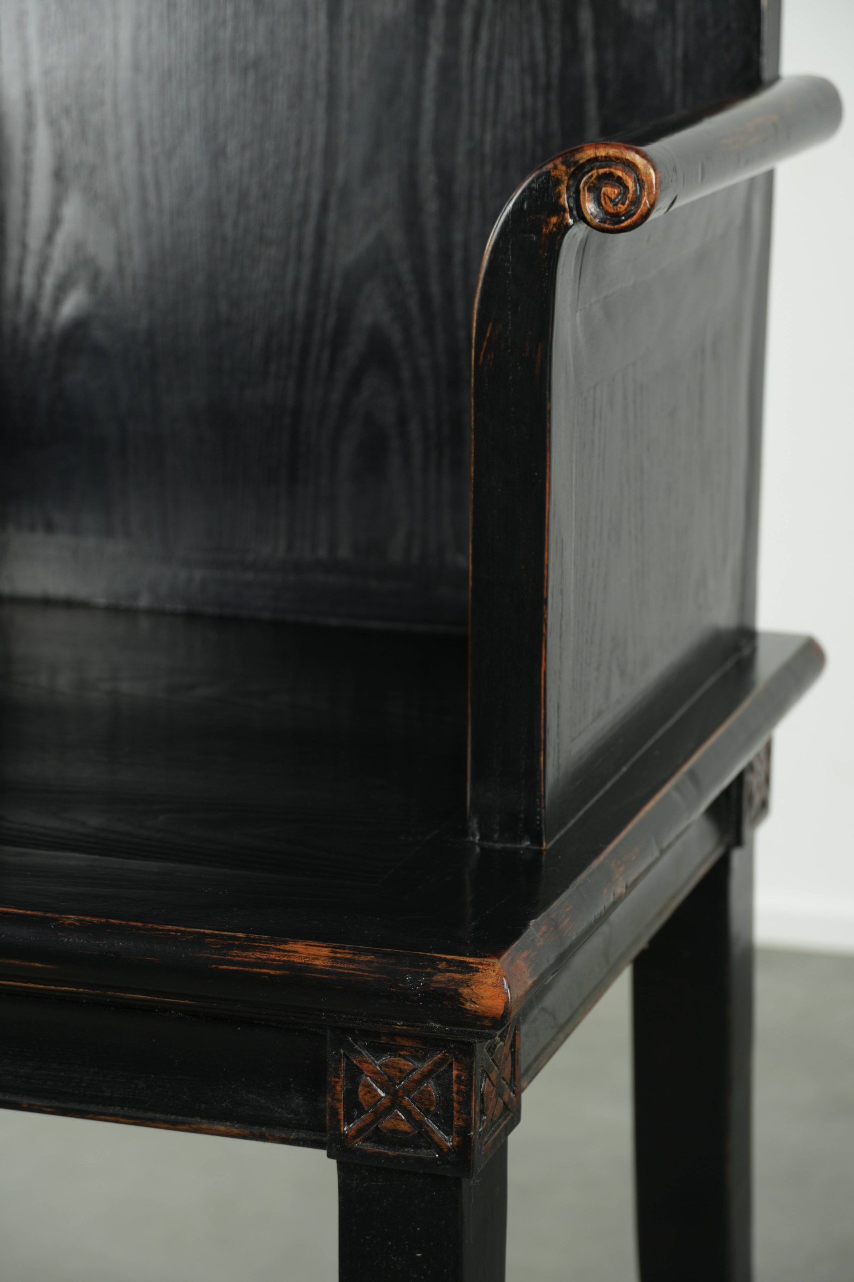 Chaise en bois noir / chaise d'appoint de style chinois