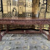 Office style Louis XIII solid oak carved restored