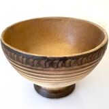 Vintage brown & beige ceramic flower pot / planter