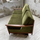Scandinavian teak bench bed 140