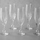 Set of 5 champagne flutes, Lembeg Crystal, 1960