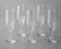 Set of 5 champagne flutes, Lembeg Crystal, 1960