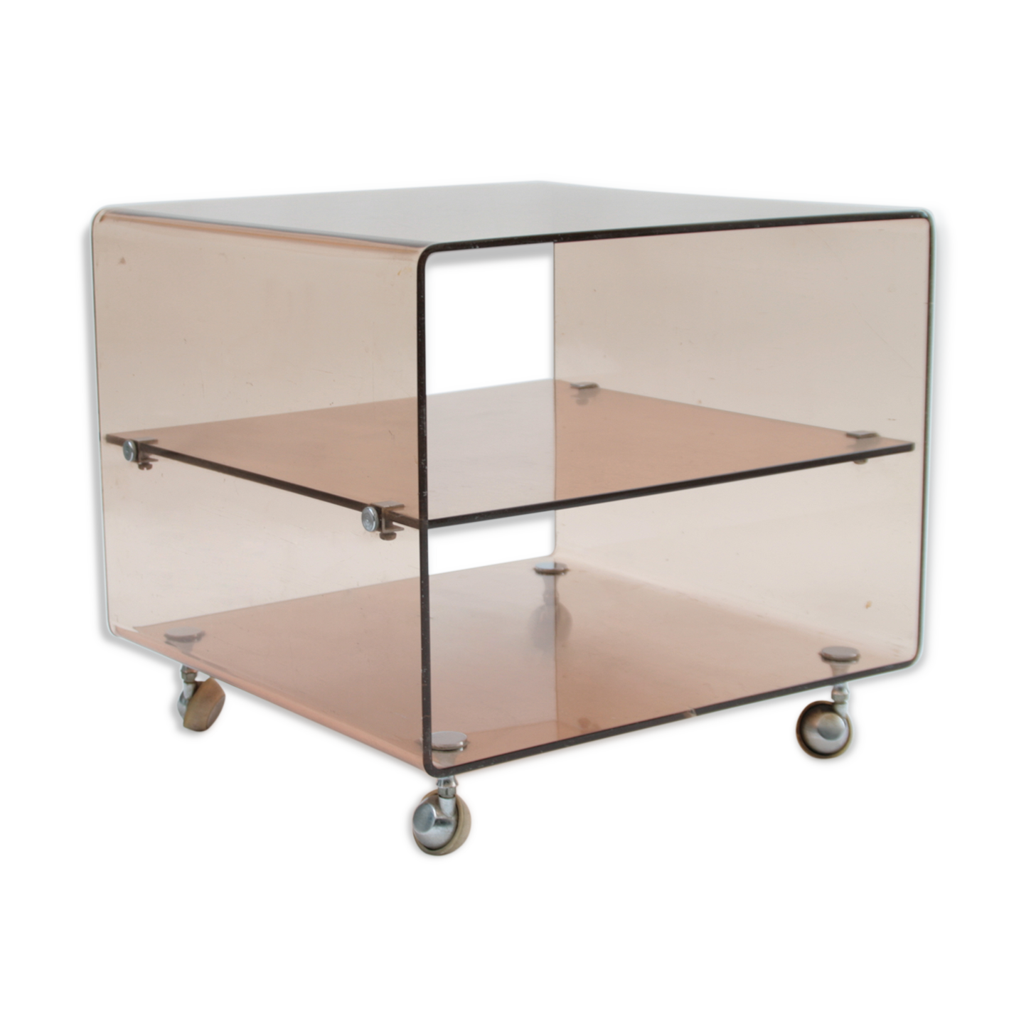 Table d'appoint lucite en plexiglas par Michel Dumas pour Roche Bobois, 1970