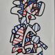 Silkscreen print after Jean Dubuffet, framed, 1970s, 21 x 31 cm