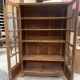 oak two-door display cabinet