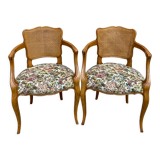 Pair of armchairs canes style louis XV