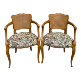 Paire de fauteuils canes style louis XV