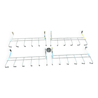 Set of 4 silver coat racks